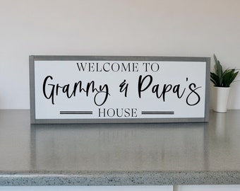 Letrero de madera personalizado para la casa de Nana y Papa, regalo para abuelos, regalo para Nana Papa, letrero personalizado, Día de los Abuelos