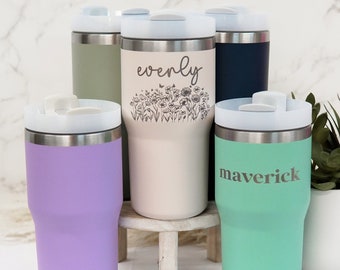 Personalized 20 OZ Quencher, Tumbler for Girls & Boys, NOT stanley quencher, Travel Tumbler, Travel Cup for Kids, Laser Engraved Tumbler