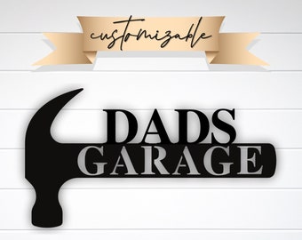 Custom Dad Garage Metal Sign, Dads Garage Metal Sign, Personalized Garage Metal Sign, Garage Wall Sign Art, Garage Decor, Fathers Day Gift