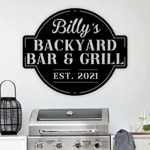 Personalized Bar & Grill Sign Personalized Outdoor Etsy
