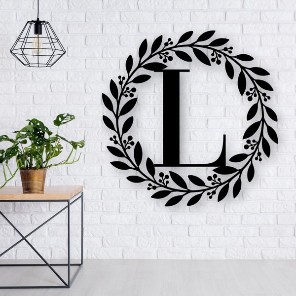 Personalized Classic Initial Metal Sign | Metal Wall Art | Housewarming gift | Wedding gift | Door hanger | Initial Wall Decor | Last Name