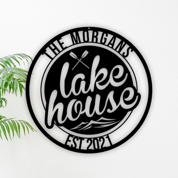 Personalized Family Lake House with Established Date Metal Sign, Lake House Decor, Personalized Lake House Sign, Lake Life Sign, Metal Decor