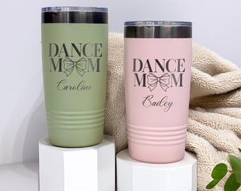 Vaso personalizado para mamá bailarina, regalos personalizados para revistas de baile, vasos para bailarinas, regalo para mamá bailarina, lazo para mamá, vasos para recitales de baile, mamá niña