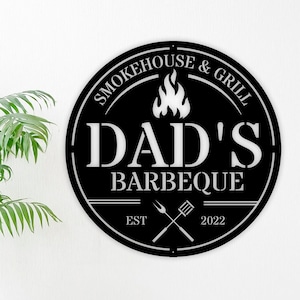 Personalized Smokehouse Sign, Personalized Metal Grilling Sign, Metal Grill Sign, Grilling Gift, BBQ Sign, Backyard Sign, Gift for Grill