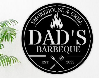Personalized Smokehouse Sign, Personalized Metal Grilling Sign, Metal Grill Sign, Grilling Gift, BBQ Sign, Backyard Sign, Gift for Grill