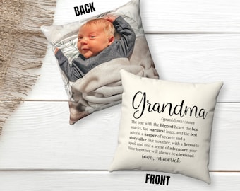 Personalized Grandma Definition Throw Pillow with Custom Picture, Photo Pillow, Nana Definition, Gift for Grandma, Grandparents Gift, Pillow