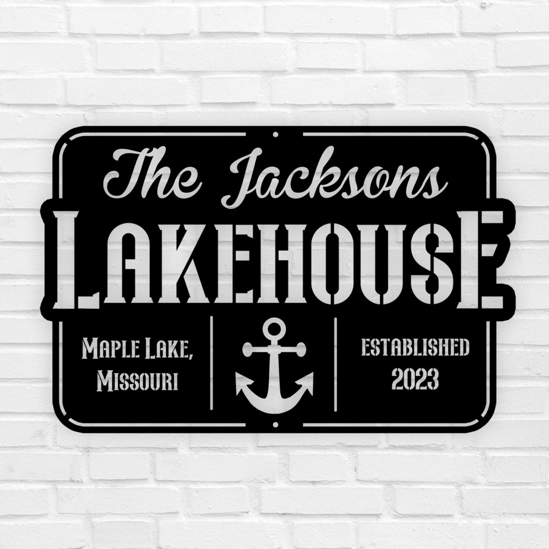 Personalized Family Lake House Metal Sign, Lakehouse Decor, Lakehouse