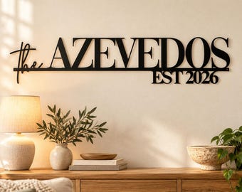 Personalized Family Name Metal Sign, Last Name Plaque, Custom Name Sign, Metal Address sign, Metal Family Sign, wedding, established sign