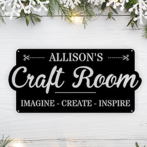Personalized Craft Room Metal Sign, Sewing Room Sign, Craft Sign Decor, Wall Art for Craft Room, Metal Office Sign, Home Office Decor