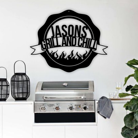 Personalized BBQ Sign Custom Name Barbecue Patio Sign Etsy