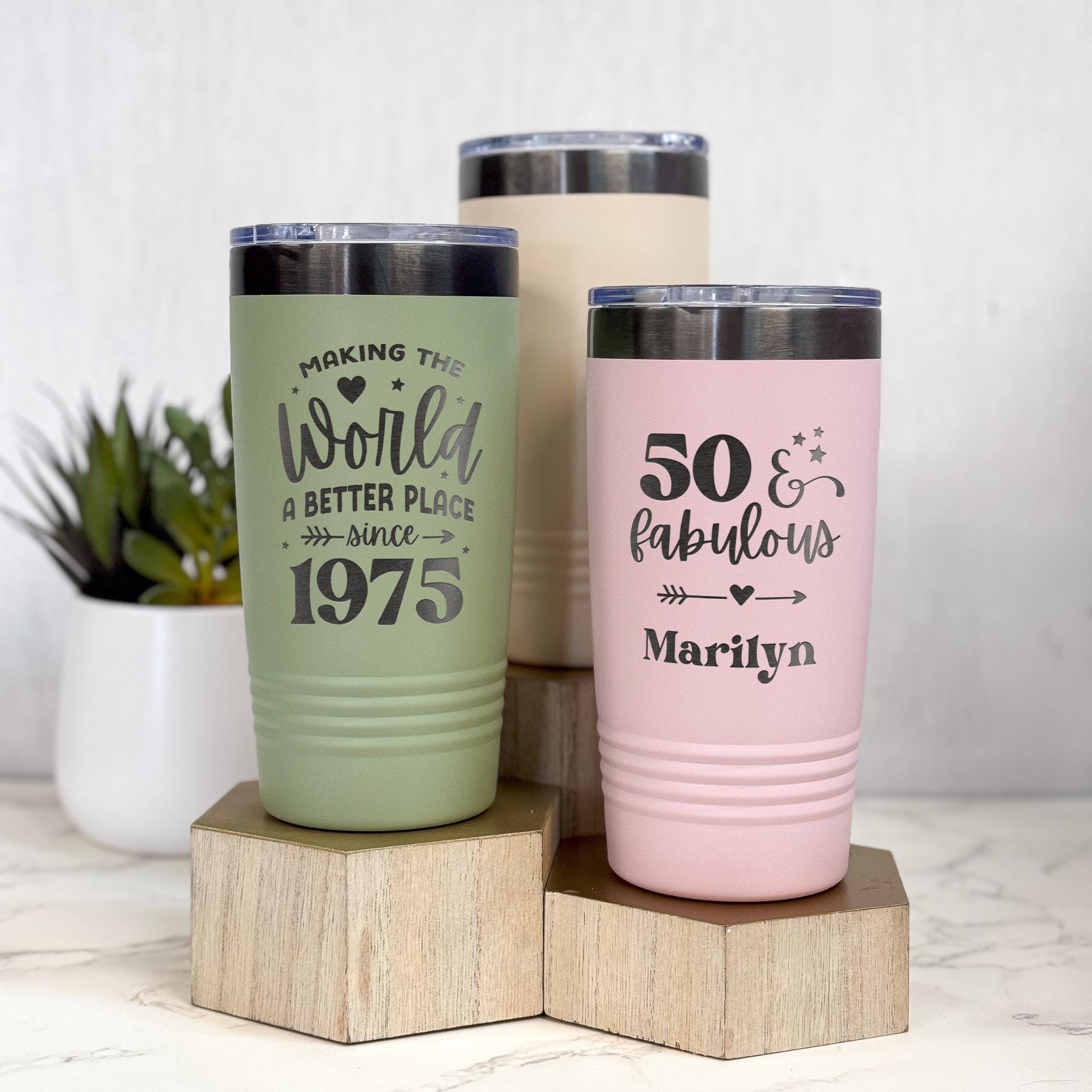 Personalized Birthday Tumbler: Engraved Stainless Steel, 30th 50th Gift -  Etsy