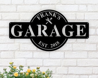 Personalized Garage Sign, Metal Sign for Garage, Custom Garage Sign, Garage Sign Men, Garage Sign Personalized,Garage Decor,Mens Garage Sign