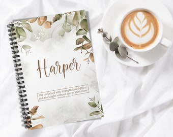 Personalized Prayer Journal, Custom Prayer Journal, Bible Study Journal, Custom Notebook, Gift For Her, Christian Gift, Bible Verse, 8x6