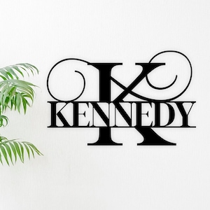 Personalized Family Name Monogram Metal Sign, Metal Letter Monogram, Wall Monogram Sign, Family Name Wall Decor, Door Hanger, Housewarming