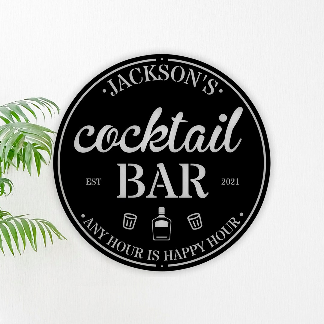 Cocktail Bar, Bar Signs, Personalized Bar Sign, Personalized Signs, Bar