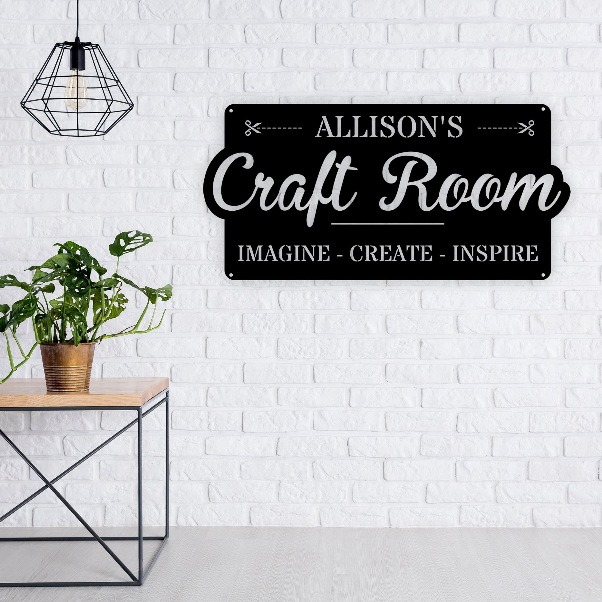 Personalized Craft Room Metal Sign, Sewing Room Sign, Craft