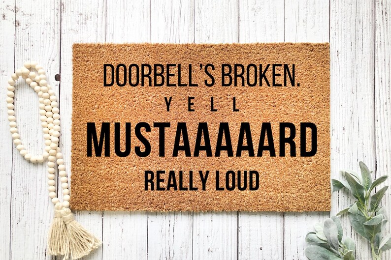 Doorbells Broken Funny Doormat, Kendrick Lamar Doormat, Mustard Doormat, Funny Doormat, Music Decor, Superbowl Decor, Patio Decor