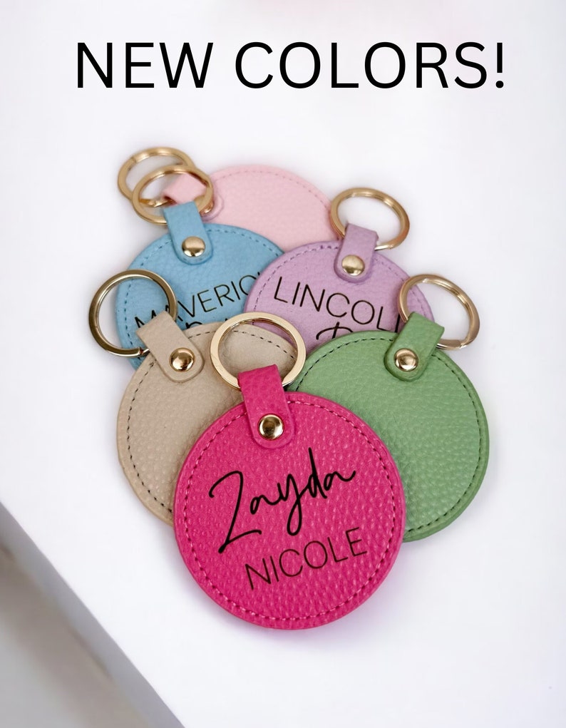 Personalized Tags, Diaper Bag Keychain, Booksack Tag, Backpack Label, Leather Keychain, Personalized Name for Bags, Luggage Tag, Engraved afbeelding 2