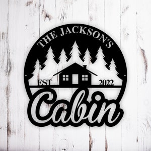 Personalized Cabin Sign, Cabin Sign, Lodge Decor, Family Signs, Fathers Day Gift, Cabin Decor, Metal Sign, Cabin Name Signs, Outdoor Sign