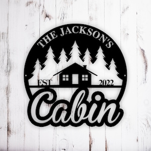 Personalized Cabin Sign, Cabin Sign, Lodge Decor, Family Signs, Fathers Day Gift, Cabin Decor, Metal Sign, Cabin Name Signs, Outdoor Sign