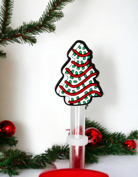 Christmas Cake Straw Topper Cover, Fits 6mm-8mm, 40 OZ Tumbler