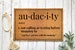 Audacity Door Mat, Funny Door Mat, Funny Gift, Housewarming Gift, Front Door Decor, Custom Doormat, Definition Door Mat, Porch Decor
