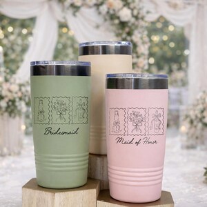 Custom Bridal Party Tumbler, Personalized Bridesmaid, Maid of Honor, Getting Ready Cups, Bridesmaid Proposal Gift, Bachelorette Party image 8