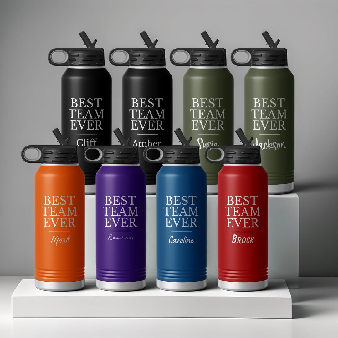Personalized 32oz Stainless Steel Water Bottle: Laser Engraved, Spill ...