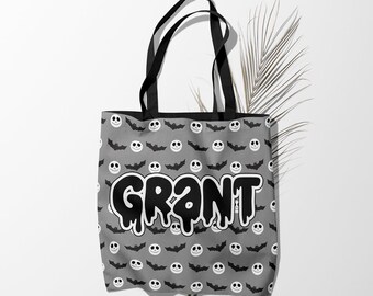 Customized Trick or Treat Bags, Halloween Totes, Trick or Treating Totes, Halloween Bags, Kid Halloween Basket, Spooky Gift for Kids, Candy