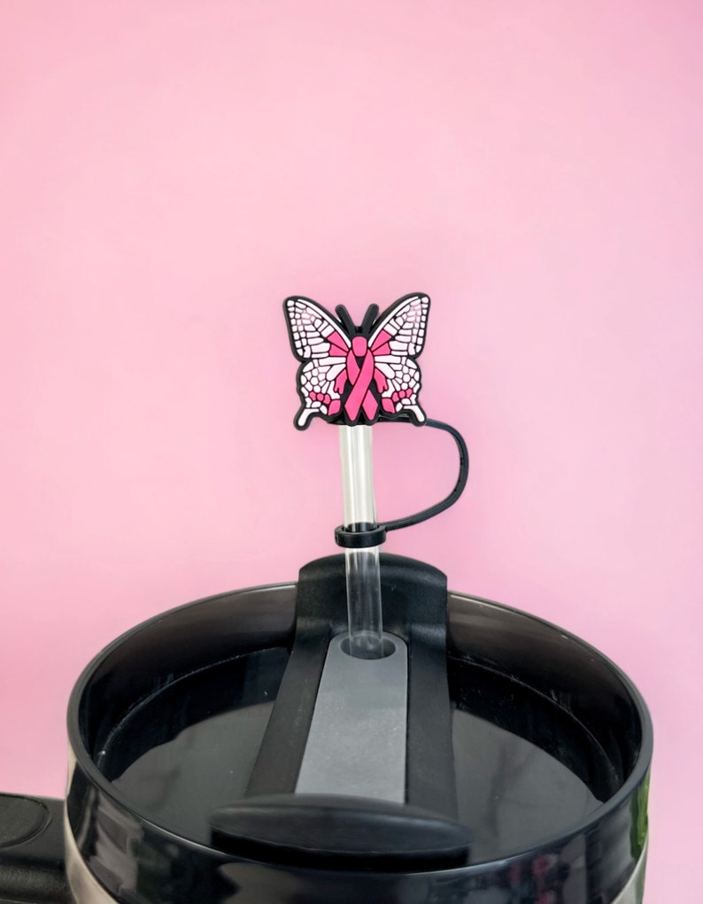 Breast Cancer Straw Topper, Drink Topper Drink Cup Cover for Simply ...