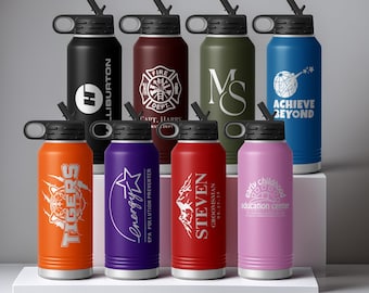 Personalized 32oz Water Bottle: Laser Engraved Stainless Steel Tumbler, Corporate Gift