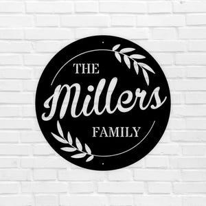 Family Name Sign, Established Sign, Custom Metal Sign, Engagement Gift, Wall Decor, Personalized Gift, Wedding Gift, Floral Last Name Sign