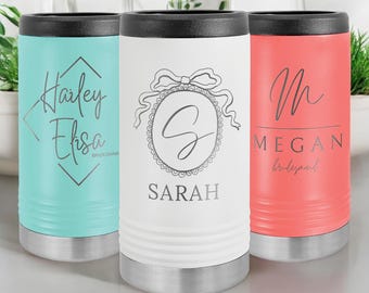 Personalized Bridesmaid Skinny Can Cooler, Custom Hard Seltzer, Bridesmaid Gift, Bridesmaid Proposal, Wedding Coozies Bridal Party