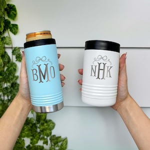 Personalized Can Cooler, Slim Stainless Cooler, Insulated Can Cooler, Seltzer Can Holder, Slim Can Cooler, Bridesmaid Gift, Beach Trip Gifts