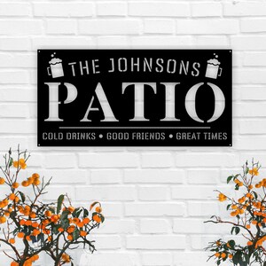 Personalized Family Name Patio Metal Sign, Welcome To The Patio Established Date Metal Sign, Personalized Patio Sign, Outdoor Patio Sign image 4