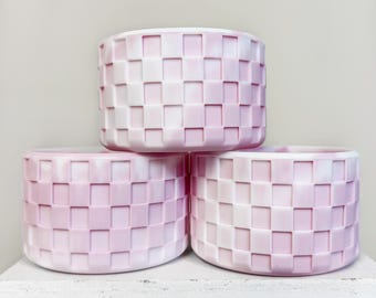 Bota de silicona a cuadros rosa pétalo de rosa, bota de silicona blanca y rosa para taza, bota Stanley para San Valentín, accesorios para vasos rosas