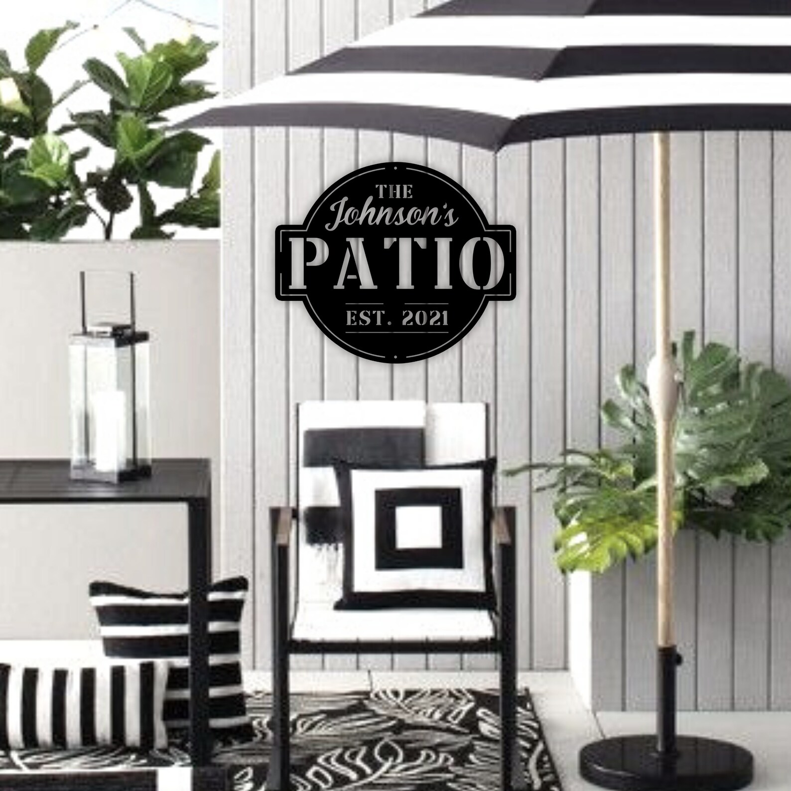 Personalized Family Name Patio Metal Sign to the Etsy