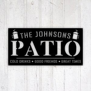 Personalized Family Name Patio Metal Sign, Welcome To The Patio Established Date Metal Sign, Personalized Patio Sign, Outdoor Patio Sign image 3