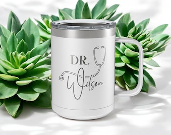 Taza de médico personalizada, taza de enfermería, idea de regalo para estudiantes de medicina, taza de médico, regalo para personal médico, vaso médico, taza de café, regalo médico