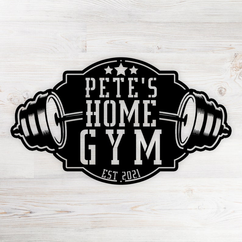 Personalized Gym Metal Sign Gym Sign Gym Wall Decal Workout Etsy