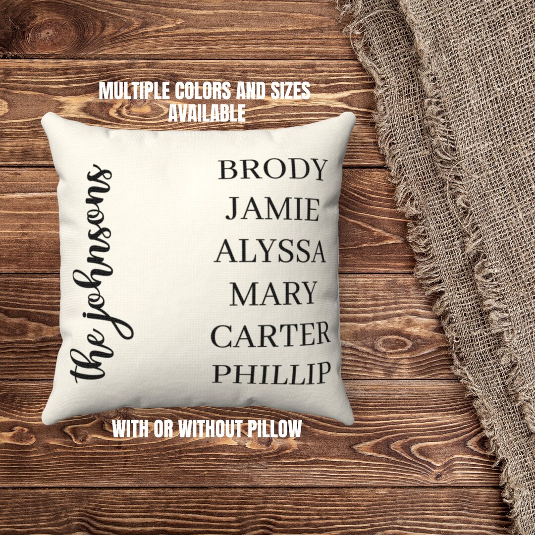 Personalized Family Pillow Last Name Pillow Personalized Etsy