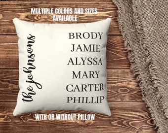Personalized Family Pillow, Last Name Pillow, Personalized Pillow, Family Pillow, Custom Family Pillow, Housewarming Gift, Family Gift