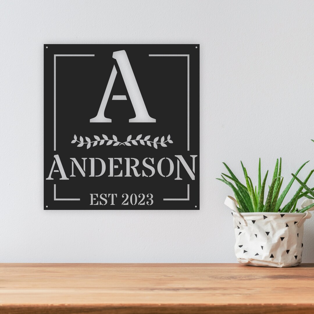 Custom Metal Signs, Monogram Wall Decor, Metal Wall Art, Last Name Sign
