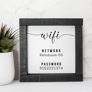 Personalized Wifi Framed Wood Sign, Wifi Password Sign, AIRBNB wifi sign, Sign for Cabin, Network Sign, Internet Information Sign, Wifi