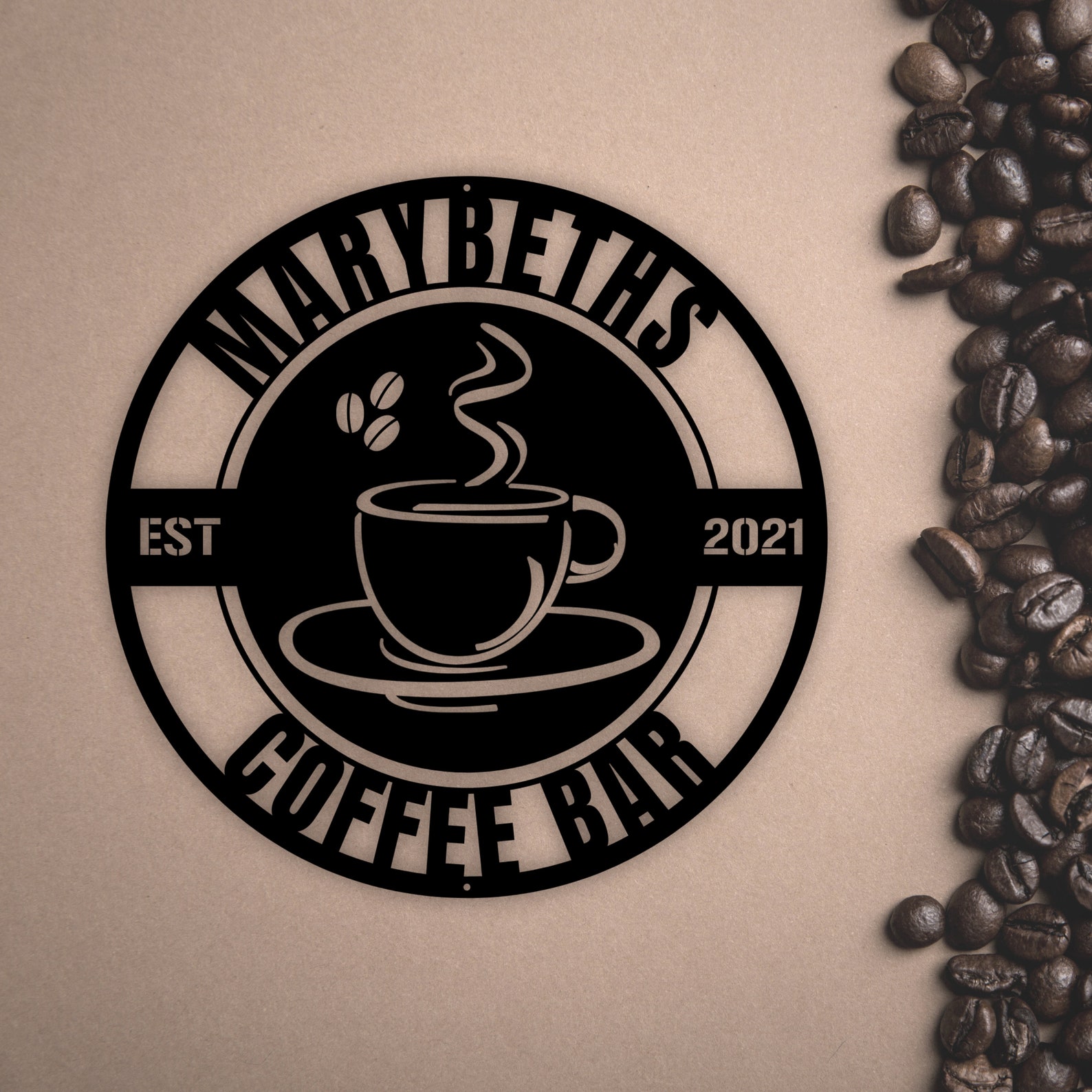 Personalized Coffee Bar Metal Sign Coffee Bar Decor Coffee Etsy