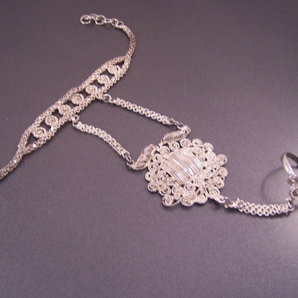 Silver Tone Bollywood Slave Bracelet