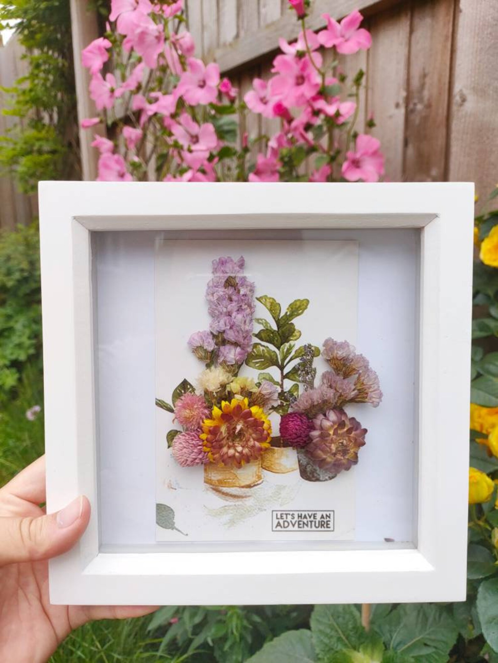 Personalised 3D dried real flower photo frame/wedding Etsy