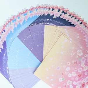 Japanese Sakura Chiyogami Origami Paper 4 Colors 60 Sheets 5.9 x 5.9 inch Cherry Blossom Origami Paper Pack Ornament Decoration Party Favor