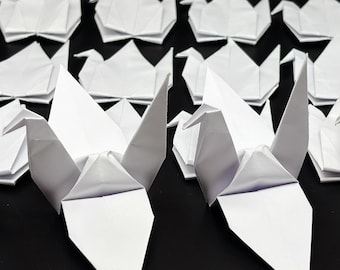 200 White Origami Paper Cranes for Crafts, Weddings, Good Luck Charms