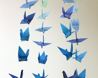 baby crib mobile origami paper crane colorful rainbow cranes etsy